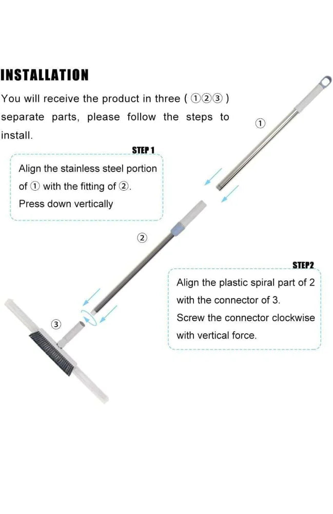 2 In 1 Floor Cleaning Mop Brush Wiper