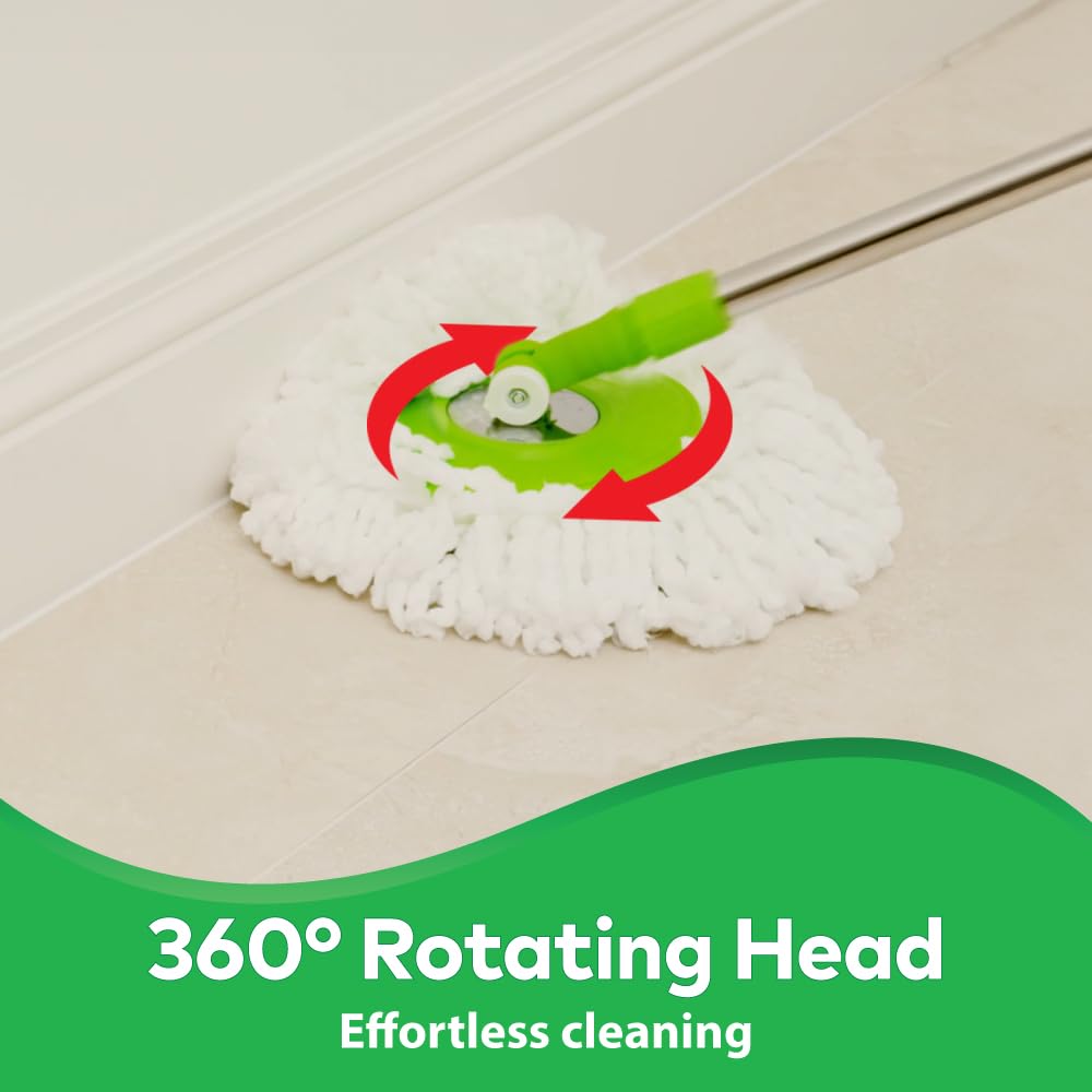 Bucket Spin Mop with Easy Wring & Rinse System