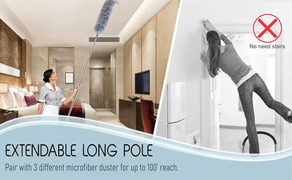 Microfiber Feather Duster 4PCS Bendable & Extendable Fan Cleaning Brush