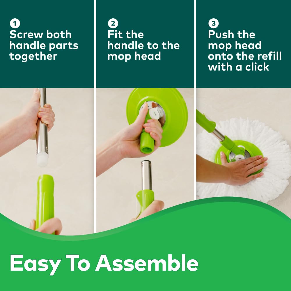 Bucket Spin Mop with Easy Wring & Rinse System