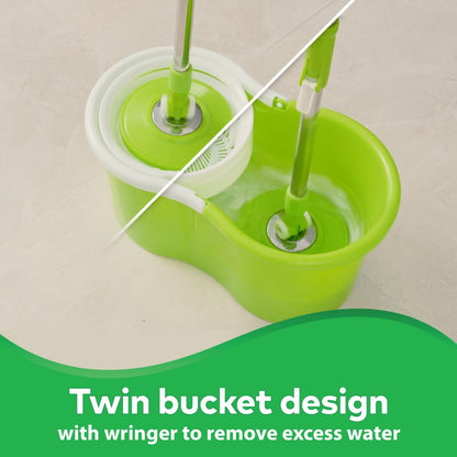 Bucket Spin Mop with Easy Wring & Rinse System