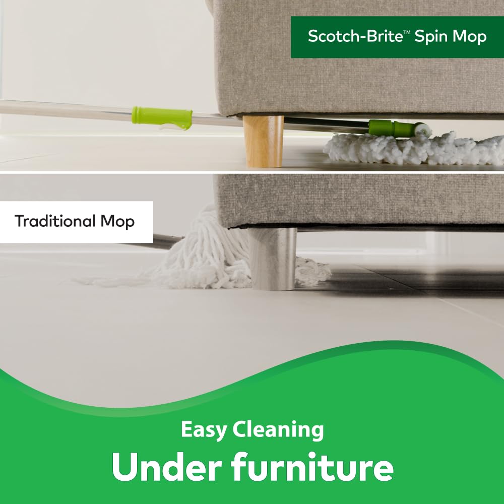 Bucket Spin Mop with Easy Wring & Rinse System