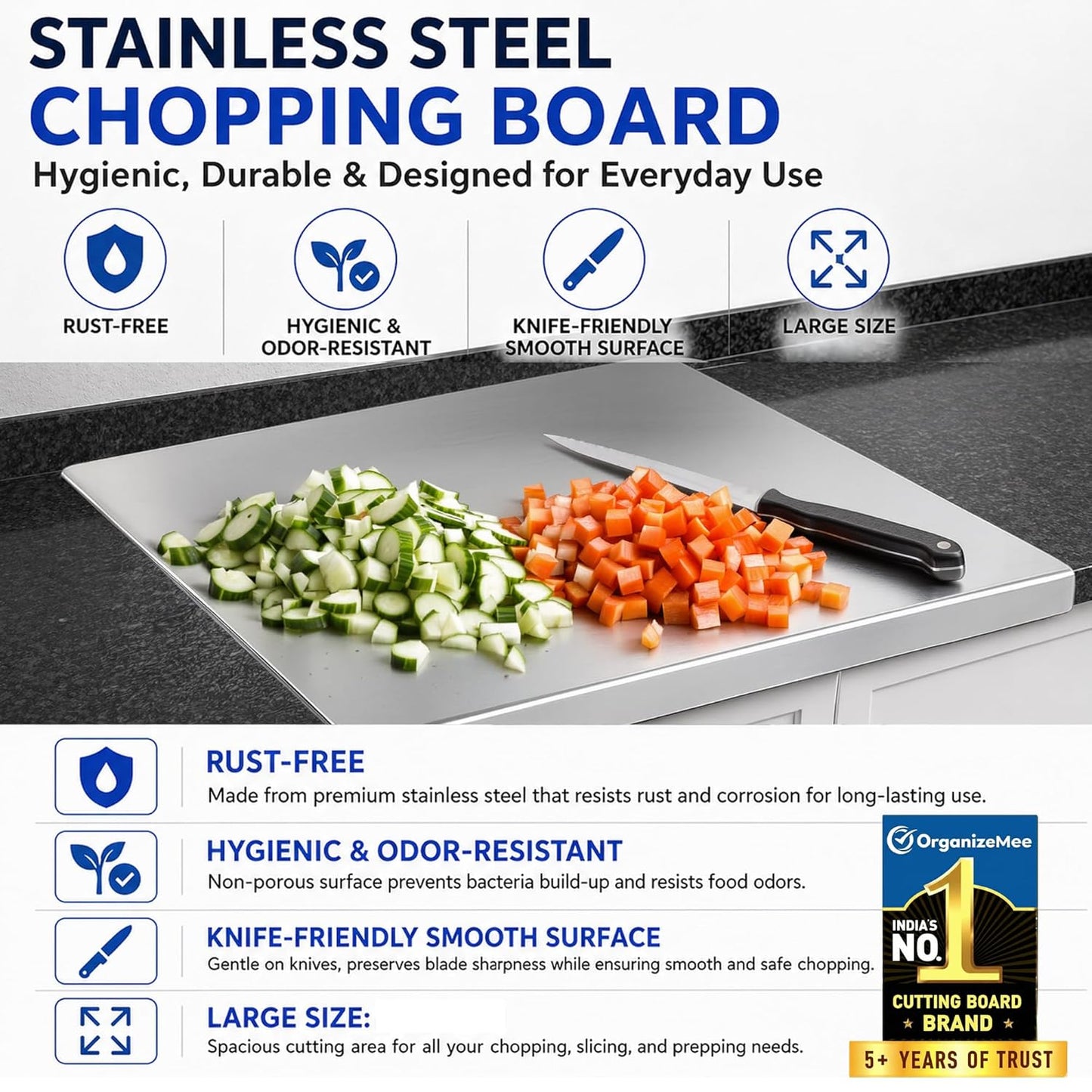 Shellbee Stainless Steel 316 Chopping Board