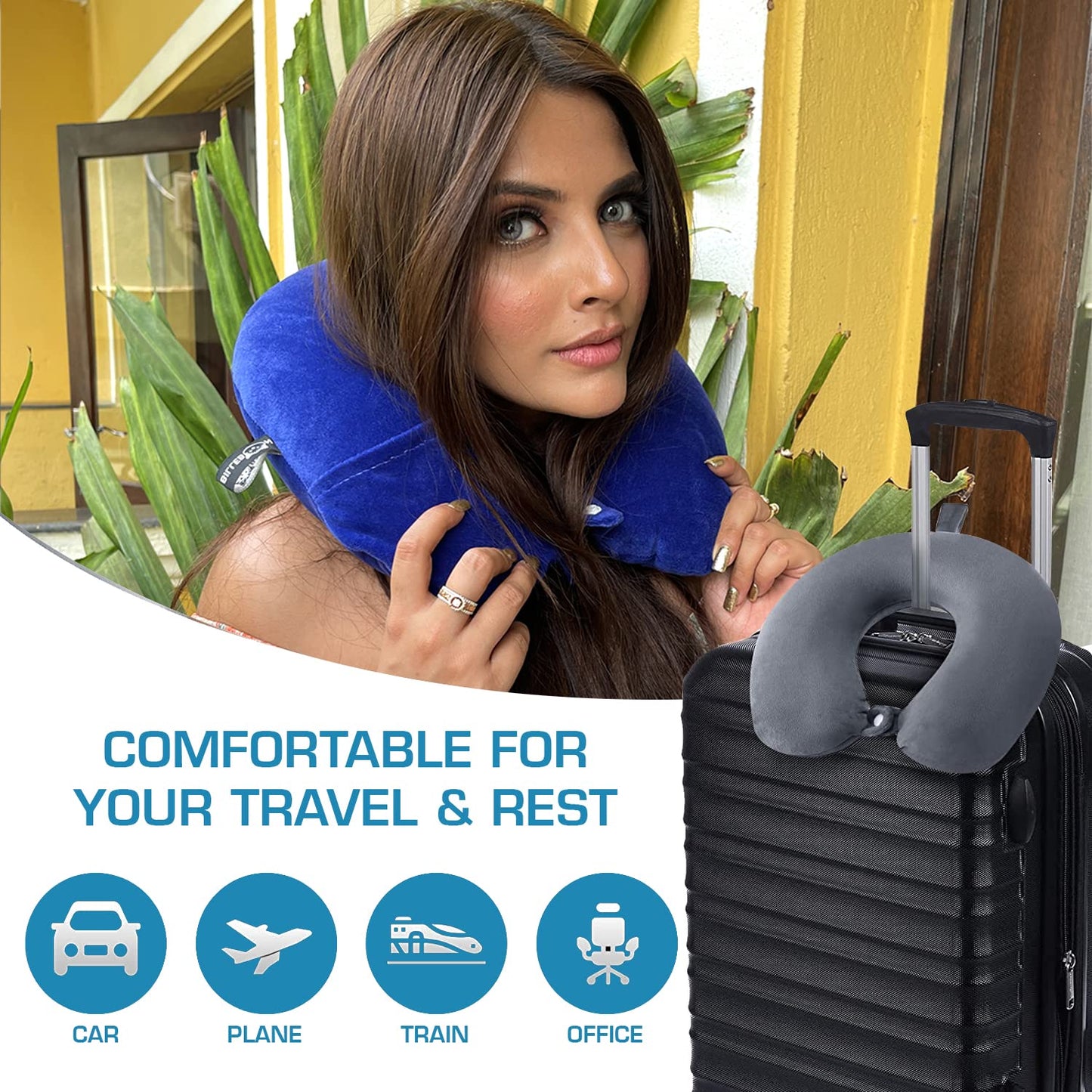 Billebon Premium Neck Pillow for Travelling Airplane Travel Pillow