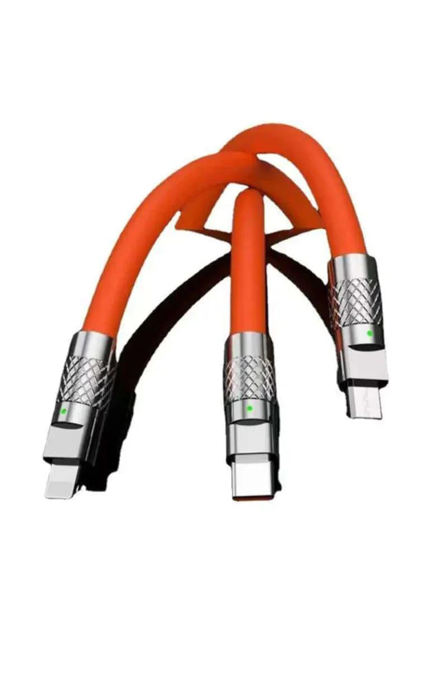 Orange 3 In 1 Charging Cable
