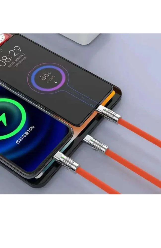 Orange 3 In 1 Charging Cable